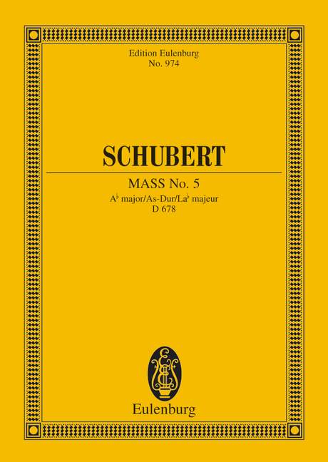 Schubert: Mass No. 5 Ab major D 678 (Study Score) published by Eulenburg